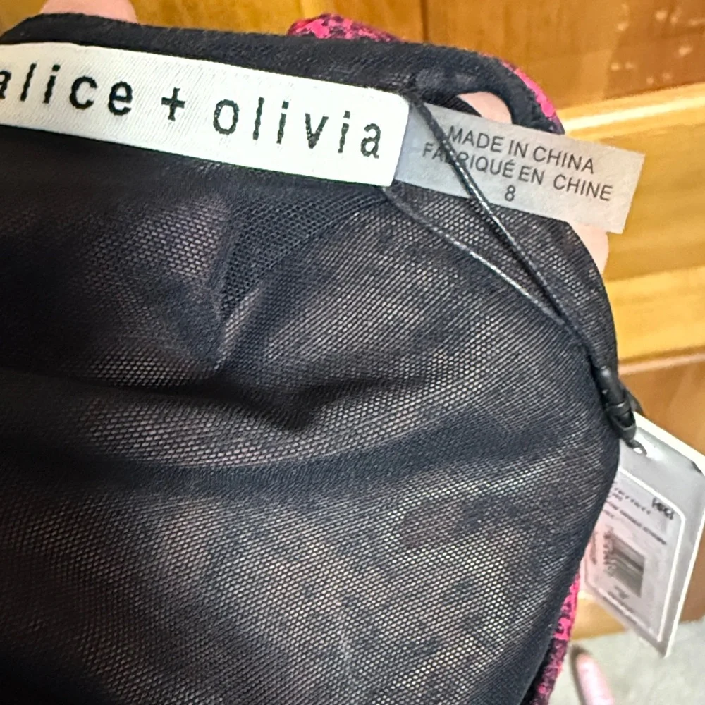 NEW Alice and Olivia Delora Rainbow Snake Skin Midi size 8 NWT - Picture 7 of 11